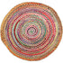 120Cm Round Braided Chindi & Jute Rug