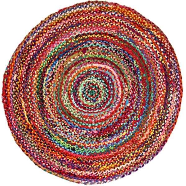 120cm Round Braided Chindi Rug