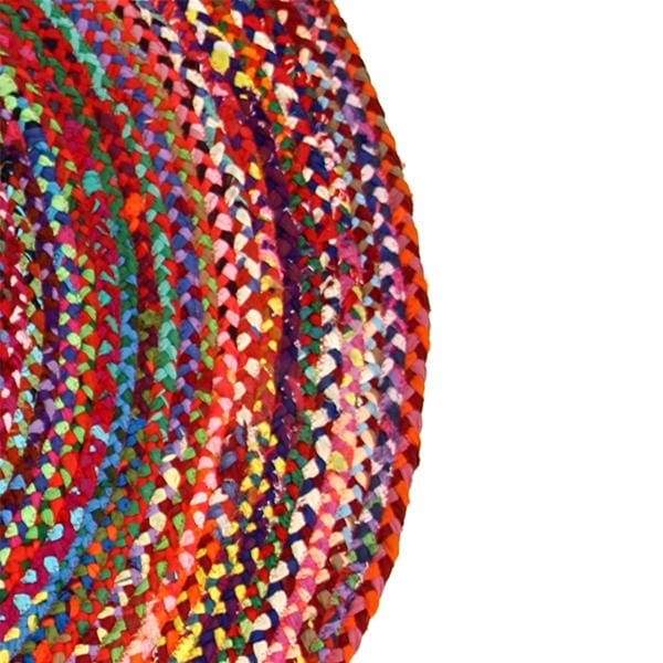 120Cm Round Braided Chindi Rug