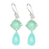 2 Stone Aqua Chalcedony Earrings