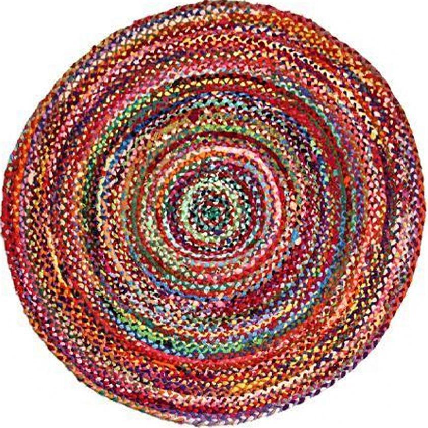 200cm Round Braided Chindi Rug