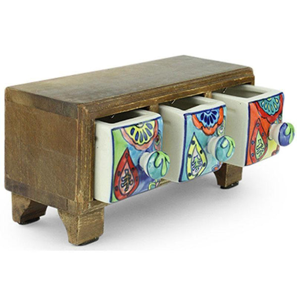 3 Drawer Handpainted Ceramic Box