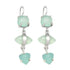 3 Stone Aqua Chalcedony Earrings