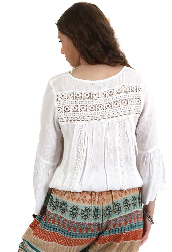 3/4 Lace Trim Top