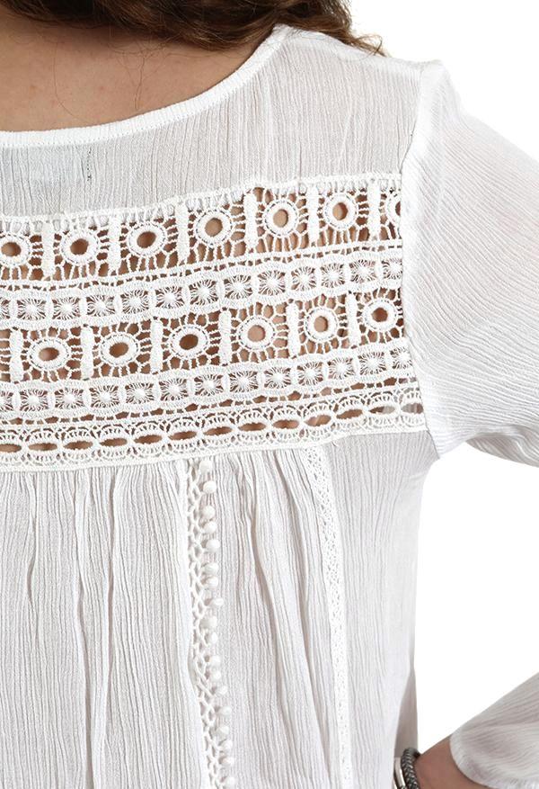 3/4 Lace Trim Top